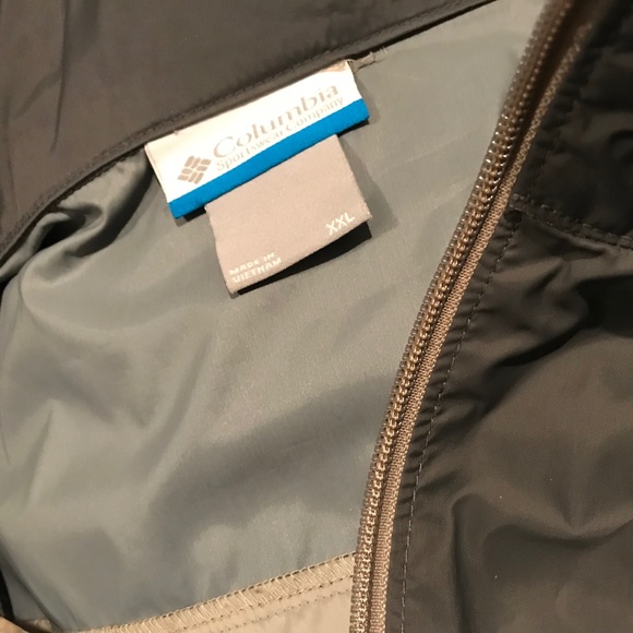 Columbia Mens Packable Rain Jacket, Sz XXL, Tan/Grey - Picture 4 of 5